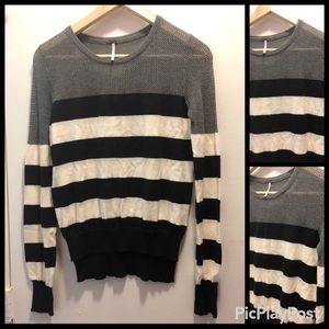 Poof long sleeve striped top
